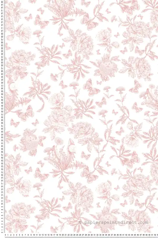 Quantité Limitée Papier peint Toile de Jouy Hérissons rose - Tartine & Chocolat de Lutèce Réf. LTC-36230503