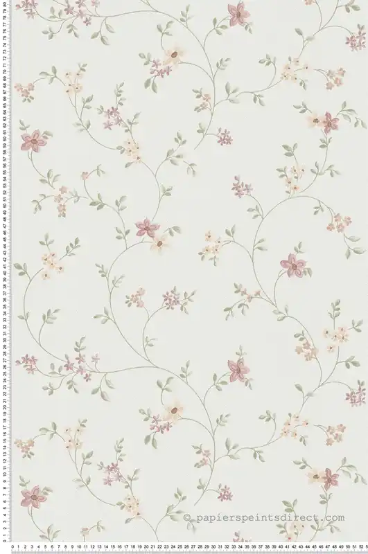 Dernière Chance Papier peint Ramage Fleur Charme vert beige - Maison Charme d‘A.S. Création Réf. AS-937701