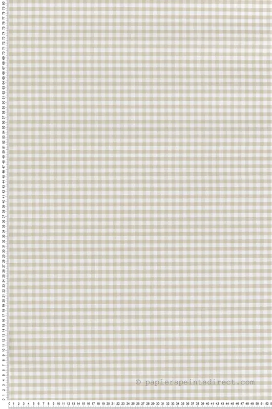 Affaire À Saisir Papier peint Motif Vichy beige - Garden Party 2 de Montecolino Réf. MC-8391