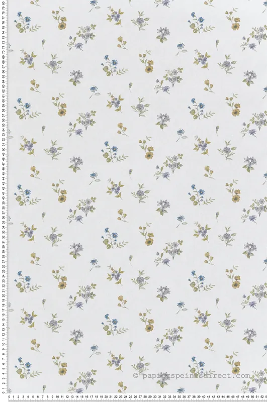 Papier peint Vintage Petite Fleur bleu violet - Garden Party 2 de Montecolino Réf. MC-8361 Seulement Aujourd'hui