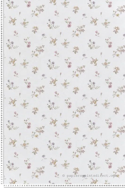 Papier peint Vintage Petite Fleur rose violet - Garden Party 2 de Montecolino Réf. MC-8360 Paiement Sécurisé