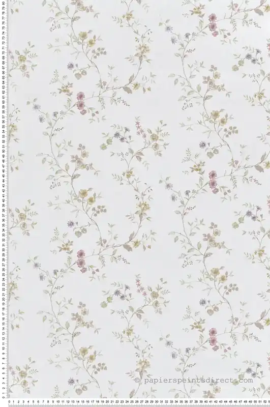 Remise Papier peint Floral Vintage Passiflore rose violet - Garden Party 2 de Montecolino Réf. MC-8355