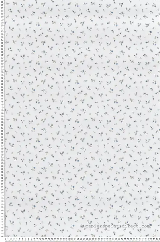 Prix Promo Papier peint Petites Fleurs Vintage bleu taupe - Garden Party 2 de Montecolino Réf. MC-8372
