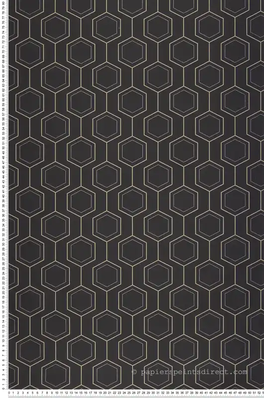 Certifié Papier peint Hexagones Élégants Hexaline noir doré - Moonlight 3 de Casélio Réf. MNL3107139921