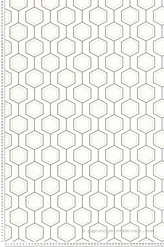 Achat Immédiat Papier peint Hexagones Élégants Hexaline noir blanc doré - Moonlight 3 de Casélio Réf. MNL3107130937