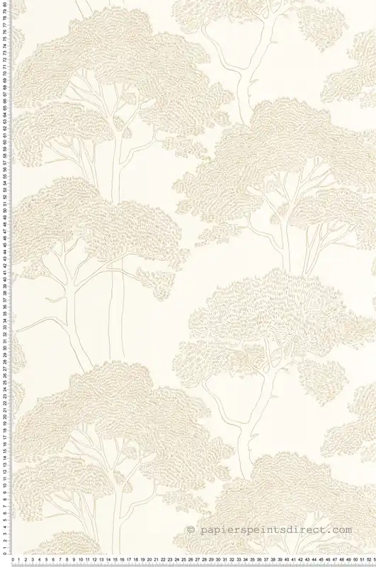 Meilleur Prix Papier peint Arbre La Ciotat blanc doré - Moonlight 3 de Casélio Réf. MNL3105430214