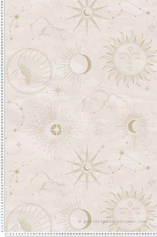 Papier peint Soleil Mystique Contemporain beige rosé doré - Imagine de Lutèce Réf. LTC-DL27588 Vente Flash