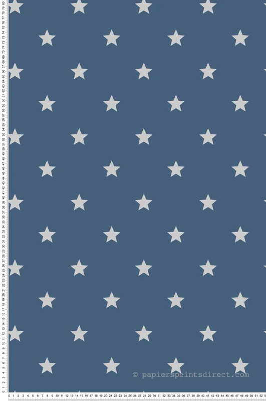 Nouveauté Papier peint Étoile Uniforme bleu marine argenté - Imagine de Lutèce Réf. LTC-DL27584
