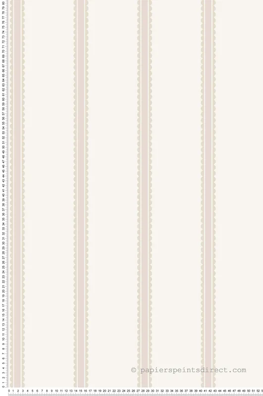 Papier peint Rayures Arrondi Enfant rose beige - Imagine de Lutèce Réf. LTC-DL27576 Remise