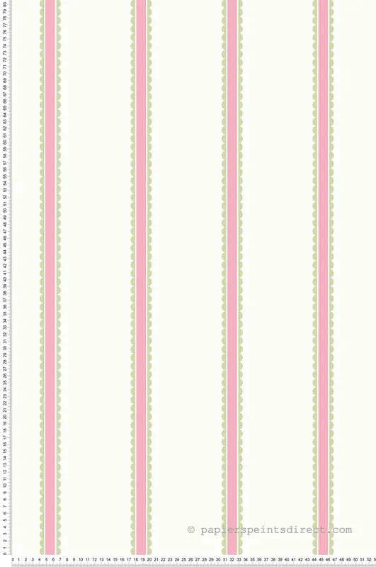 Papier peint Rayures Arrondi Enfant rose vert - Imagine de Lutèce Réf. LTC-DL27574 Bon Marché