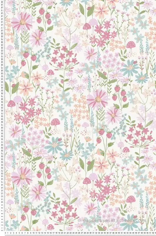 Prix Promo Papier peint Fleurs Jardin rose - Imagine de Lutèce Réf. LTC-DL27561