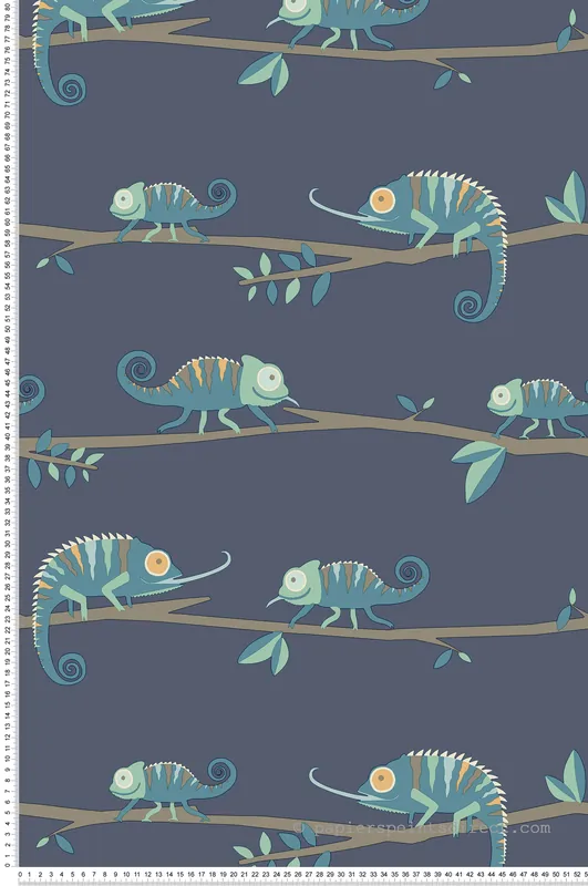 Authentique Papier peint Kaméléon Nature bleu - Imagine de Lutèce Réf. LTC-DL27560