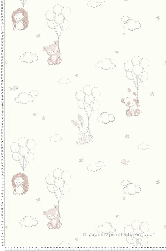 Soldes Papier peint Ballons Animaux rose - Imagine de Lutèce Réf. LTC-DL27555
