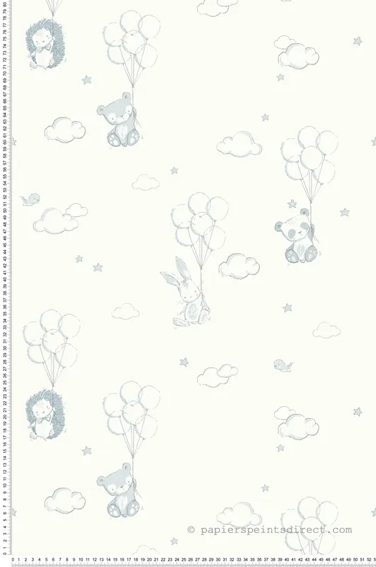 Papier peint Ballons Animaux bleu - Imagine de Lutèce Réf. LTC-DL27554 Commander Vite