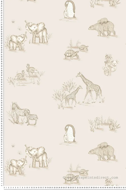 Papier peint Animaux Éléphant Safari beige - Imagine de Lutèce Réf. LTC-DL27553 Produit De Marque