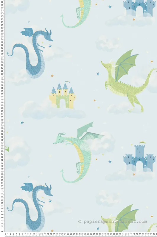 Produit De Marque Papier peint Dragon Magie Enfant bleu - Imagine de Lutèce Réf. LTC-DL27550