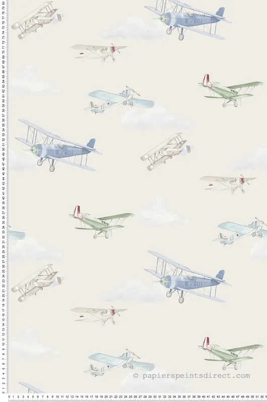 Livraison Express Papier peint Avion Enfant beige - Imagine de Lutèce Réf. LTC-DL27549