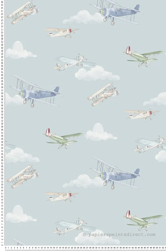 Papier peint Avion Enfant bleu - Imagine de Lutèce Réf. LTC-DL27548 Bon Marché
