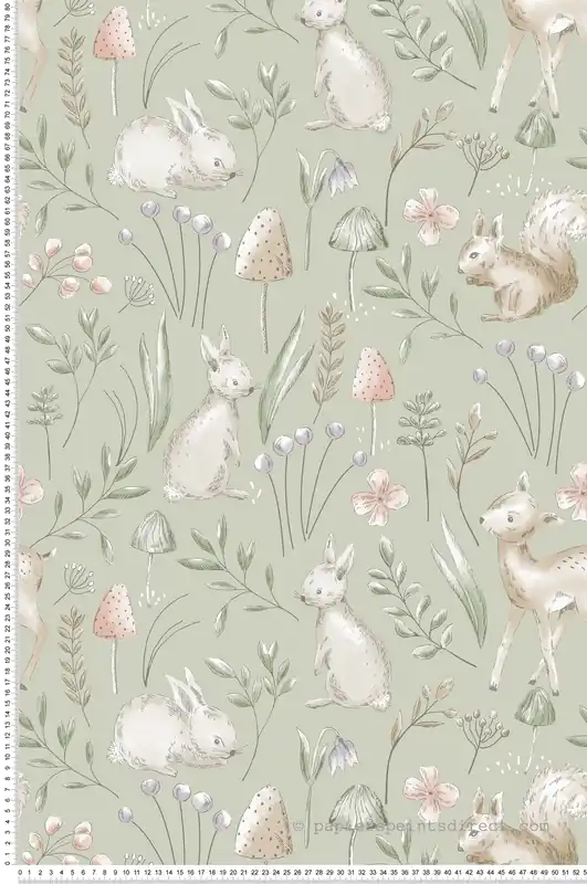 Papier peint Animaux Lapin Forêt vert - Imagine de Lutèce Réf. LTC-DL27547 Paiement Sécurisé