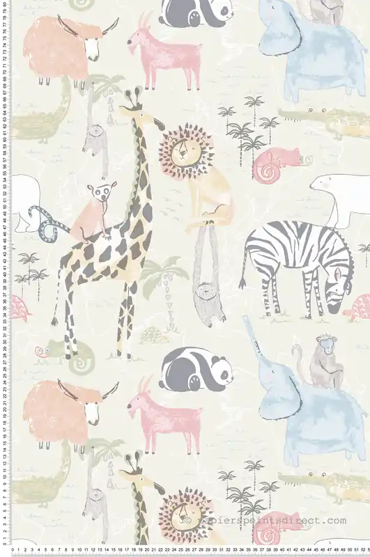 Pas Cher Papier peint Animaux Safari grège - Imagine de Lutèce Réf. LTC-DL27540