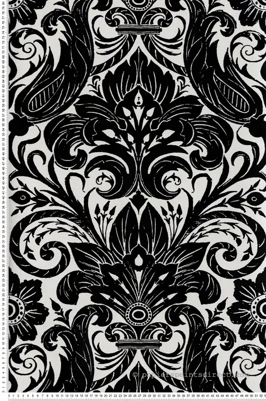 Papier peint Médaillon Floral Velours noir - The Wall Llewelyn-Bowen de Lutèce Réf. LTC-LB25166 Quantité Limitée