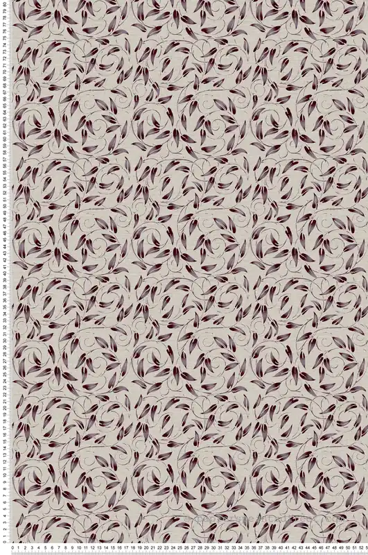 Promotion Papier peint Guirlande Feuille Liberty bordeaux prune - The Wall Llewelyn-Bowen de Lutèce Réf. LTC-LB25162