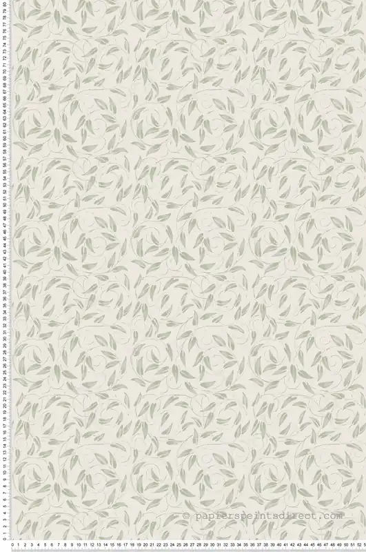 Retour Gratuit Papier peint Guirlande Feuille Liberty vert ivoire - The Wall Llewelyn-Bowen de Lutèce Réf. LTC-LB25159