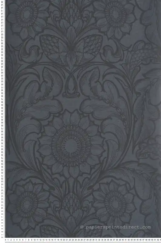 Papier peint Médaillon Tournesol Vintage bleu nuit - The Wall Llewelyn-Bowen de Lutèce Réf. LTC-LB25154 Petit Prix