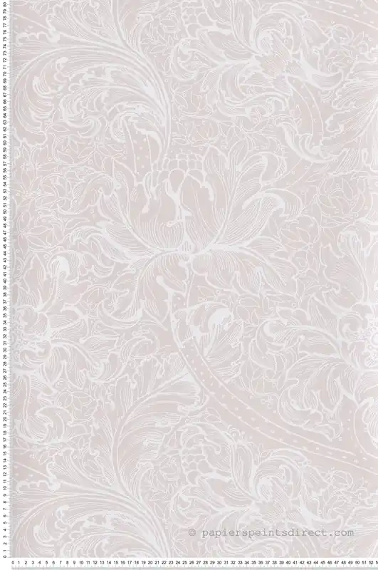Papier peint Fleur Renaissance Baroque rose pâle - The Wall Llewelyn-Bowen de Lutèce Réf. LTC-LB25145 Populaire