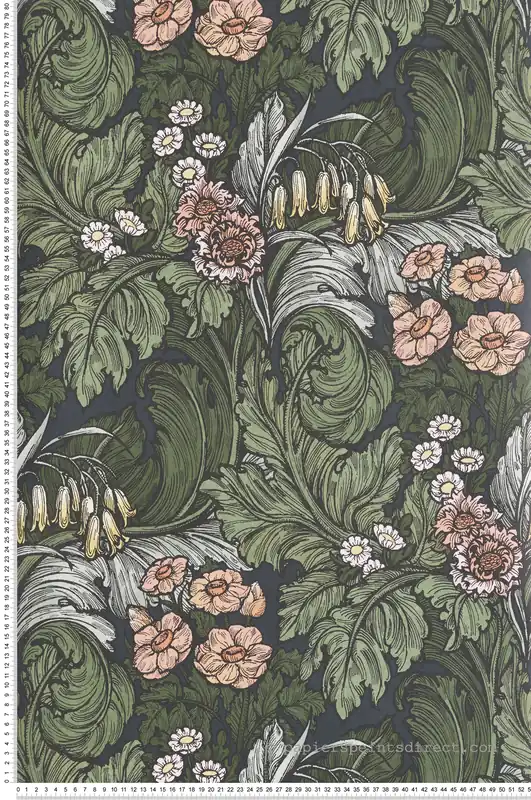 Papier peint Feuillage Luxuriant Fleur vert rose - The Wall Llewelyn-Bowen de Lutèce Réf. LTC-LB25138 Offre Limitée