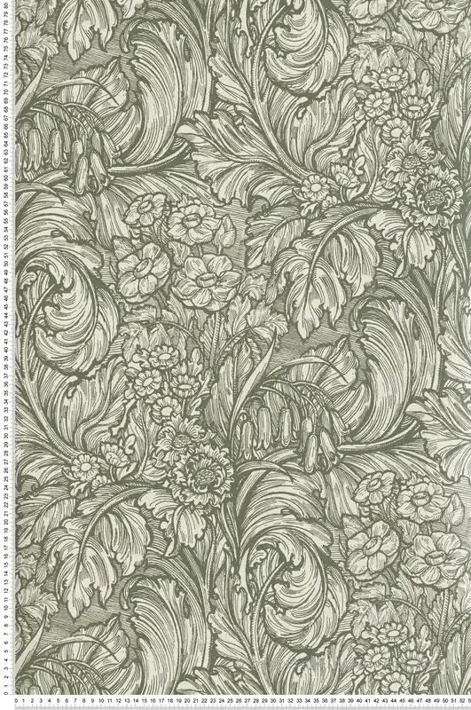 Papier peint Feuillage Luxuriant Fleur vert kaki - The Wall Llewelyn-Bowen de Lutèce Réf. LTC-LB25136 Achetez Aujourd'hui
