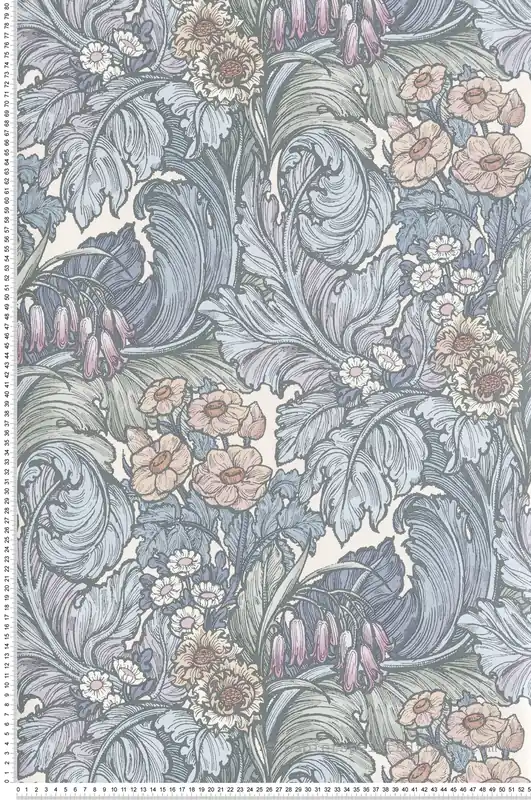 Papier peint Feuillage Luxuriant Fleur bleu pâle - The Wall Llewelyn-Bowen de Lutèce Réf. LTC-LB25135 Livraison Express