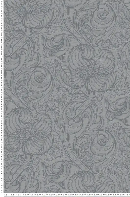 Papier peint Entrelacs Tulipe Lys gris bleuté - The Wall Llewelyn-Bowen de Lutèce Réf. LTC-LB25114 Promotion