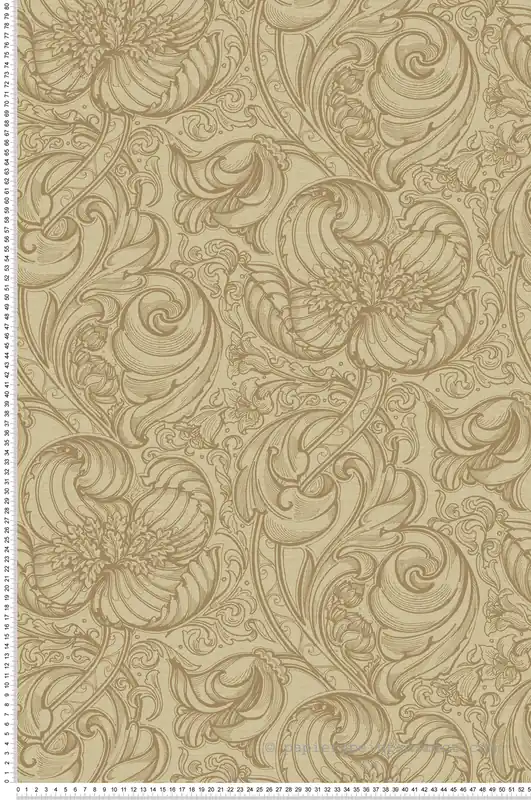 Certifié Papier peint Entrelacs Tulipe Lys jaune - The Wall Llewelyn-Bowen de Lutèce Réf. LTC-LB25113