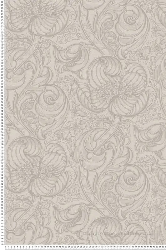 Retour Gratuit Papier peint Entrelacs Tulipe Lys beige - The Wall Llewelyn-Bowen de Lutèce Réf. LTC-LB25112
