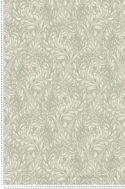 Papier peint Losange Fleuri vert pâle - The Wall Llewelyn-Bowen de Lutèce Réf. LTC-LB25102 Vente Flash