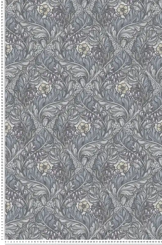 Marque Papier peint Losange Fleuri gris bleuté - The Wall Llewelyn-Bowen de Lutèce Réf. LTC-LB25100