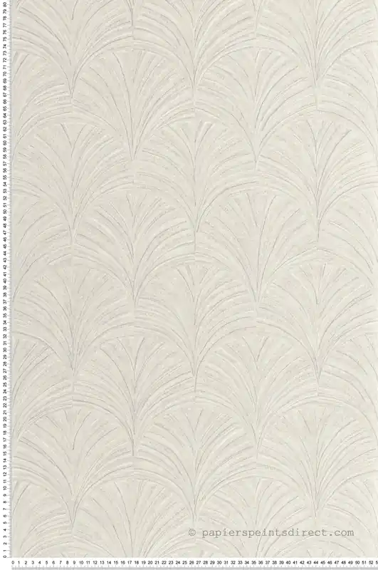 Bon Marché Papier peint Art Déco Vibration blanc argenté - Symphony de Casélio Réf. SYM107030095