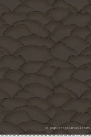 Papier peint Vagues Douces Ondula brun ébène - Broderies de Casamance Réf. CAS-76971732 Paiement Sécurisé