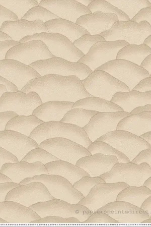 Prix Bas Papier peint Vagues Douces Ondula sable - Broderies de Casamance Réf. CAS-76971324