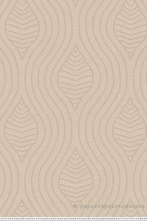 Dernière Chance Papier peint Feuille Brodelia marron glacé - Broderies de Casamance Réf. CAS-76993058