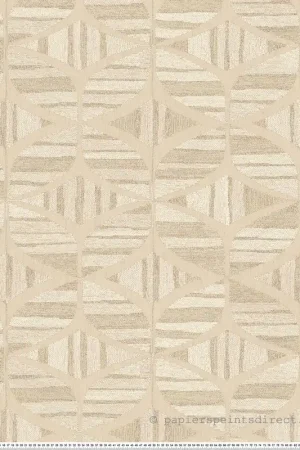 Offre Limitée Papier peint Géométrie Tressée Filandra sable - Broderies de Casamance Réf. CAS-76982140