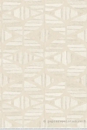 Papier peint Géométrie Tressée Filandra ivoire - Broderies de Casamance Réf. CAS-76982038 Seulement Aujourd'hui