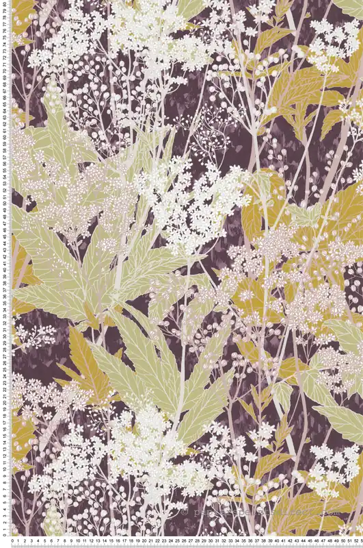 Papier peint Fleur des Champs prune - Soline de Lutèce Réf. LTC-51250313 Commande En Gros