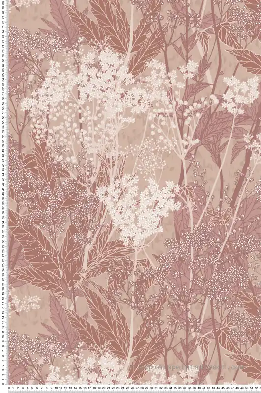 Papier peint Fleur des Champs terracotta - Soline de Lutèce Réf. LTC-51250310 Paiement Sécurisé