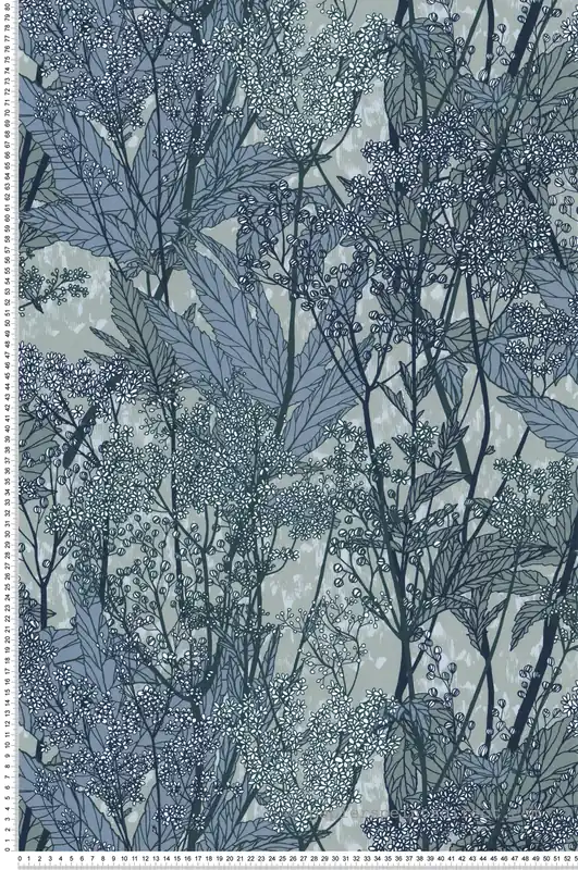 Prix Bas Papier peint Fleur des Champs bleu - Soline de Lutèce Réf. LTC-51250301