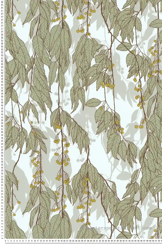 Papier peint Baies vert ocre - Soline de Lutèce Réf. LTC-51250504 Commande En Gros