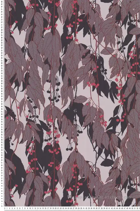 Papier peint Baies prune violet - Soline de Lutèce Réf. LTC-51250503 Top Vente