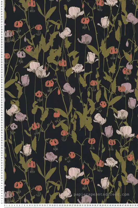 Papier peint Coquelicot Fleur noir - Soline de Lutèce Réf. LTC-51250109 Marque