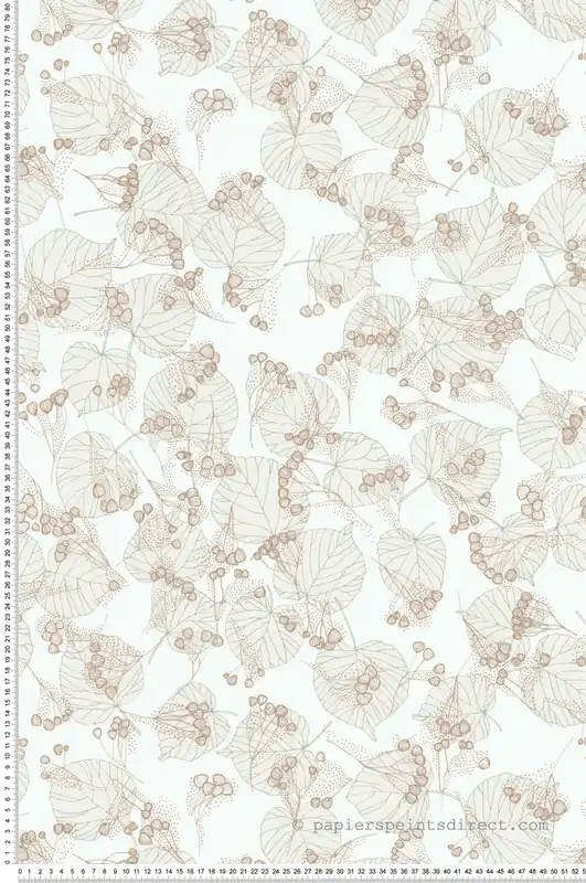 Pas Cher Papier peint Tilleul Feuille beige - Soline de Lutèce Réf. LTC-51250406